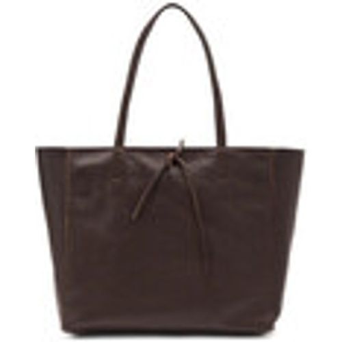 Borsa shopping bag in pelle color chocolat B618 - Frau - Modalova