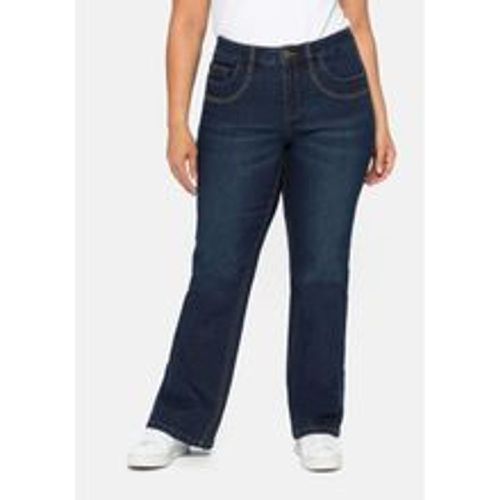 Große Größen: Bootcut Jeans mit innen regulierbarer Bundweite, dark blue Denim, Gr.44 - sheego - Modalova