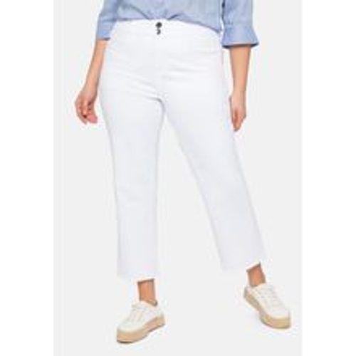 Große Größen: High-Waist-Jeans in Ankle-Länge, mit offenem Saum, white Denim, Gr.58 - sheego - Modalova