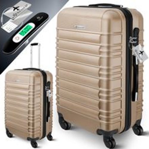 ® Reisekoffer Hartschalen-Koffer Inkl. Kofferwaage + Gepäckanhänger Trolley Gepäck Rollkoffer Zahlenschloss 4 Rollen ABS-Hartschale Teleskopgriff - Kesser - Modalova