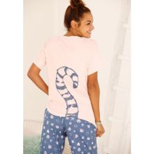 Große Größen: Pyjama mit Ringelschwanzprint auf der Rückseite, rosé+mehrfarbig, Gr.40/42 - Vivance Dreams - Modalova