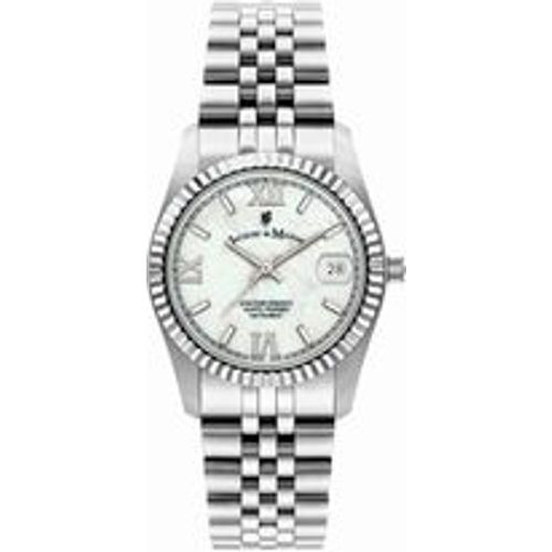 Damen Armband Uhr Edelstahl Perlmutt 21cm Quarzwerk Mineralglas - Jacques du Manoir - Modalova