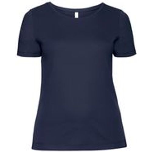 Große Größen: T-Shirt mit rundem Ausschnitt, marine, Gr.40/42 - sheego - Modalova