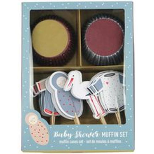 Cupcake-Set BABY SHOWER 48-teilig in graublau - Fashion24 DE - Modalova