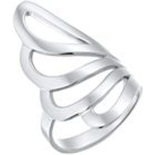 Ring Basic Welle Geo Modern 925 Sterling Silber (Farbe: Silber, Größe: 56 mm) - NENALINA - Modalova
