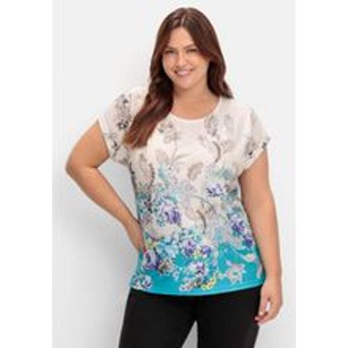 Große Größen: Shirt mit Blumenprint, in bügelfreier Qualität, gemustert, Gr.42 - sheego - Modalova