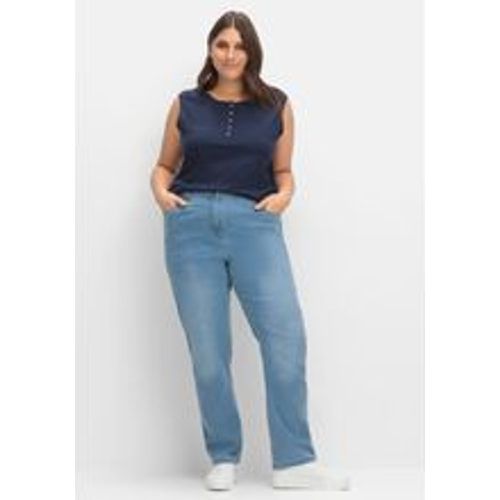 Große Größen: Gerade Jeans mit elastischem High-Waist-Bund, blue Denim, Gr.54 - sheego - Modalova