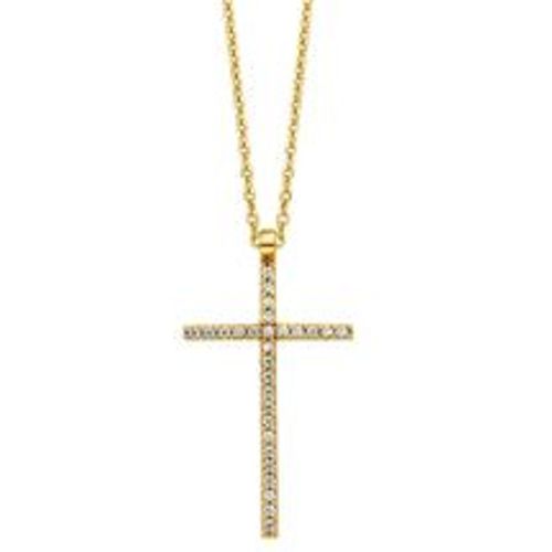 Anhänger mit Kette 925/- Sterling Silber vergoldet mit Anhänger Kreuz - Julie Julsen - Modalova