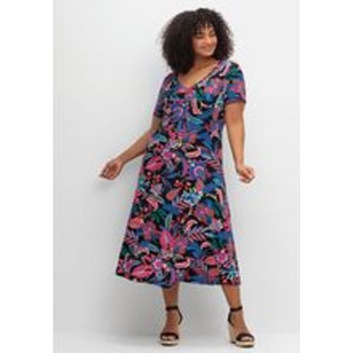 Große Größen: Jerseykleid mit Blumendruck, gemustert, Gr.54 - sheego by Joe Browns - Modalova