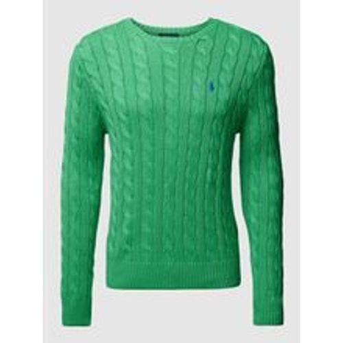 Strickpullover mit Logo-Patch mit Zopfmuster - Polo Ralph Lauren - Modalova