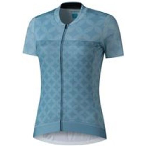 W's SAGAMI Short Sleeve Zip Jersey, Aqua Blue - Shimano - Modalova