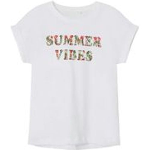 T-Shirt NKFFAMMA SUMMER VIBES in bright white, Gr.116 - name it - Modalova