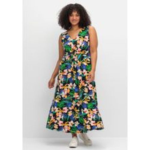 Große Größen: Ärmelloses Jerseykleid mit Blumendruck, gemustert, Gr.46 - sheego by Joe Browns - Modalova