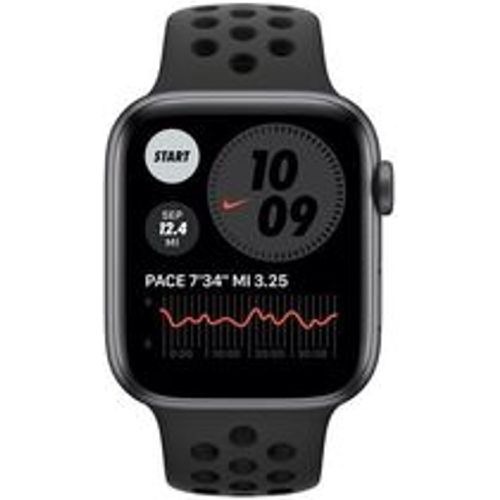 Watch (Series 6) 2020 GPS + Cellular 44 mm - Aluminium Space - Nike Sportarmband Schwarz - Apple - Modalova