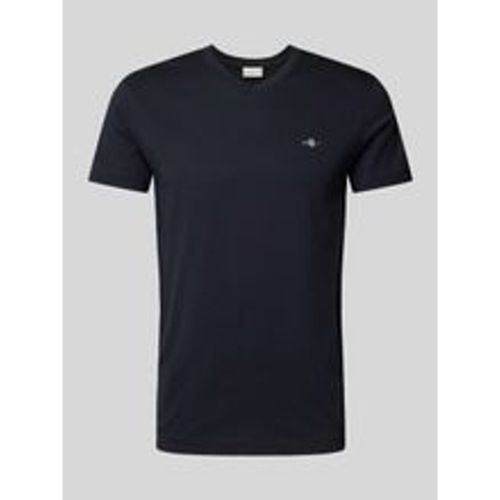 Slim Fit T-Shirt mit Label-Stitching - Gant - Modalova