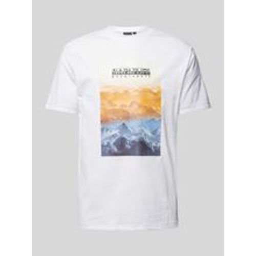 T-Shirt mit Label-Motiv-Print - Napapijri - Modalova