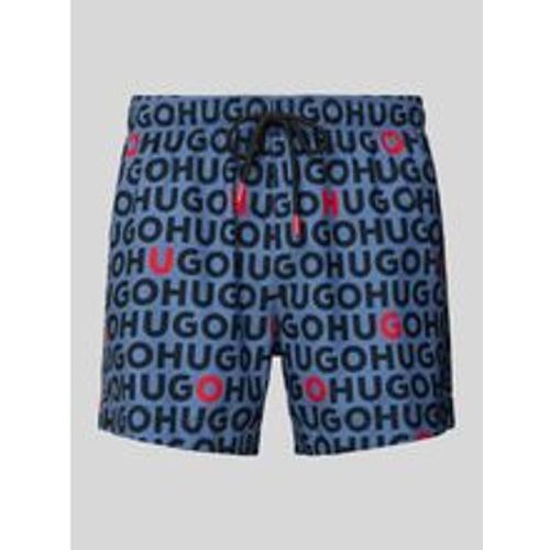 Badehose mit Allover-Logo-Print Modell 'Tortuga' - HUGO - Modalova