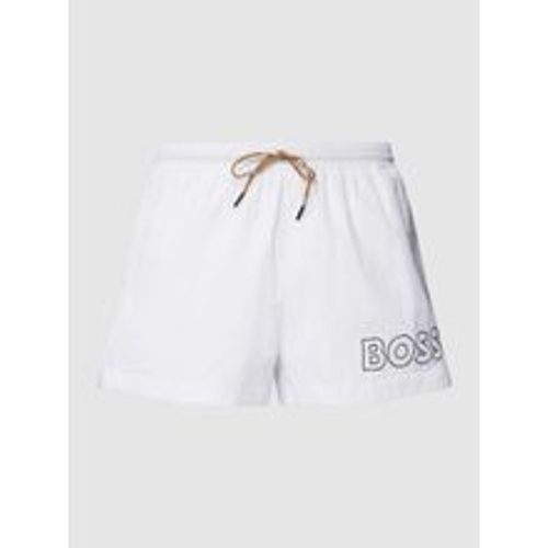 Badehose mit Label-Detail Modell 'Mooneye' - Boss - Modalova