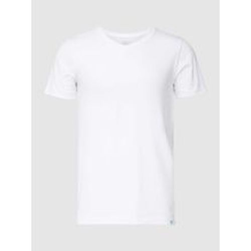 T-Shirt mit V-Ausschnitt Modell 'Long Life Cotton T-shirt' - Schiesser - Modalova