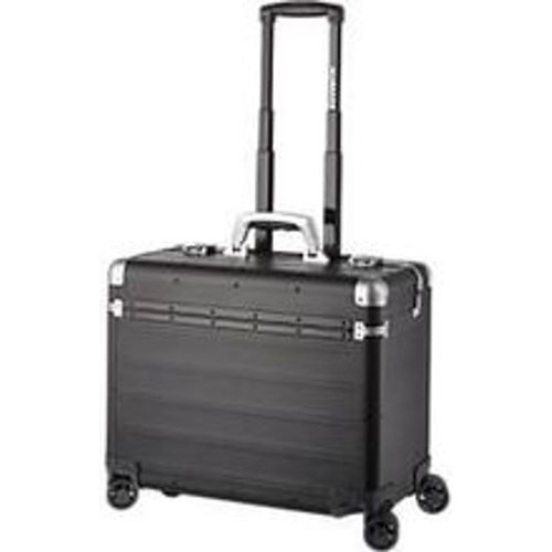 Business Trolley PANDORA, mit Tragegriff und Rollen, Aluminium, mattschwarz - Alumaxx - Modalova