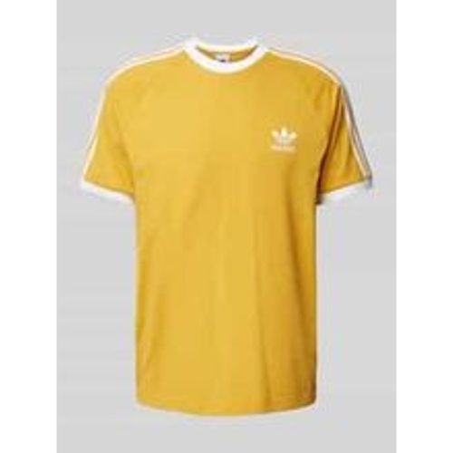 T-Shirt mit geripptem Rundhalsausschnitt - Adidas - Modalova