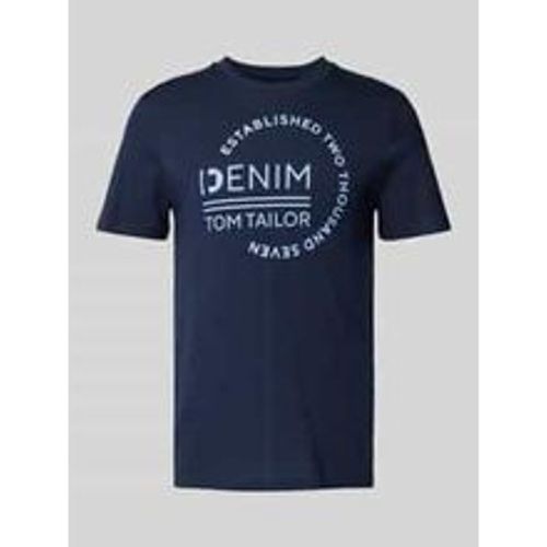 Regular Fit T-Shirt mit großem Label-Schriftzug - Tom Tailor Denim - Modalova