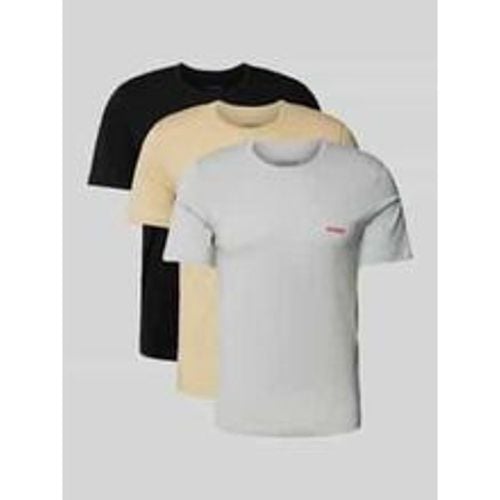 Regular Fit T-Shirt aus Viskose mit Label-Print im 3er-Pack - HUGO - Modalova