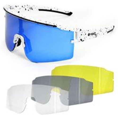 Sport-Sonnenbrille Weiß/Blau SUNTHRILL Set - YEAZ - Modalova