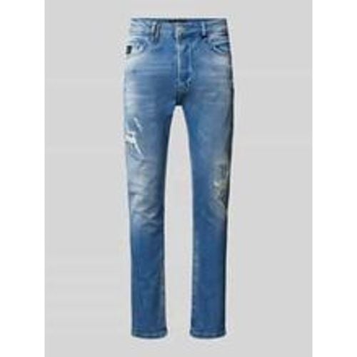 Comfort Fit Mid Rise Jeans im Destroyed-Look Modell 'Fredo' - ER Elias Rumelis - Modalova