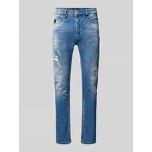 Comfort Fit Mid Rise Jeans im Destroyed-Look Modell 'Fredo' - ER Elias Rumelis - Modalova