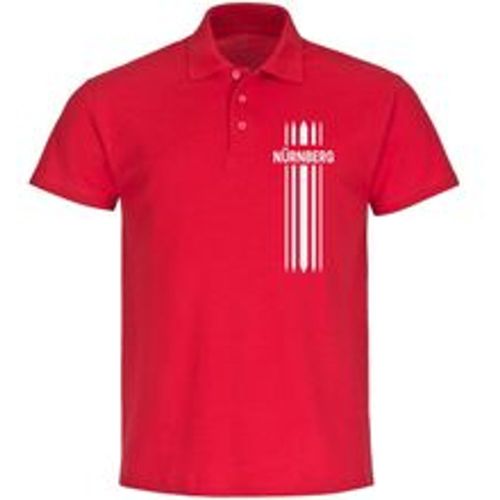 Multifanshop Poloshirt - Nürnberg - Streifen - Druck weiß - Polo - Fashion24 DE - Modalova