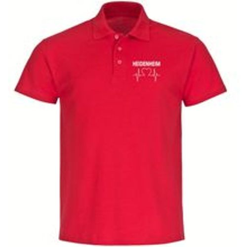 Multifanshop Poloshirt - Heidenheim - Herzschlag - Druck weiß - Polo - Fashion24 DE - Modalova