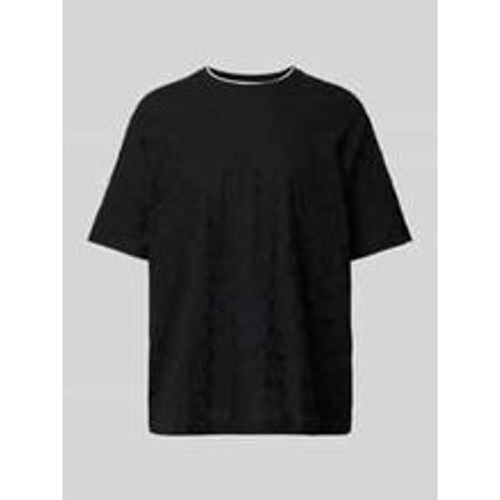 T-Shirt mit geripptem Rundhalsausschnitt Modell 'Jaquard' - Armani Exchange - Modalova