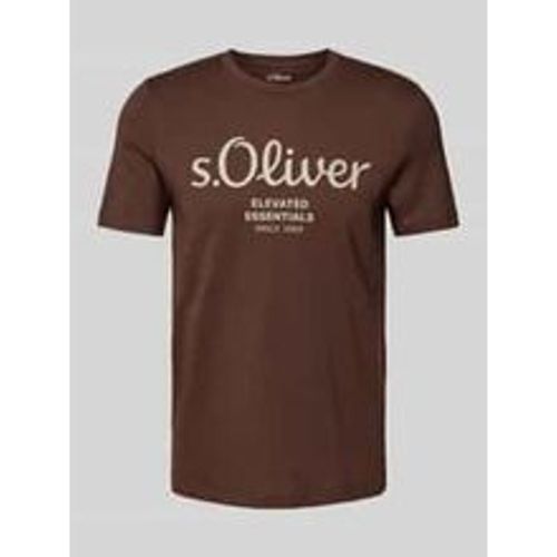 Regular Fit T-Shirt aus reiner Baumwolle mit Statement-Label-Print - s.Oliver RED LABEL - Modalova