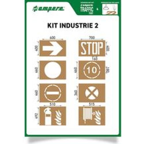 Schablonenset, Industrie 2, 8 diverse Schablonen, Karton - Ampere - Modalova