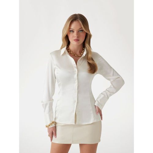 Camicia In Satin Slim Fit - Guess - Modalova