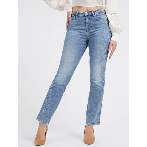 Jeans A Gamba Diritta Ricamati - Guess - Modalova