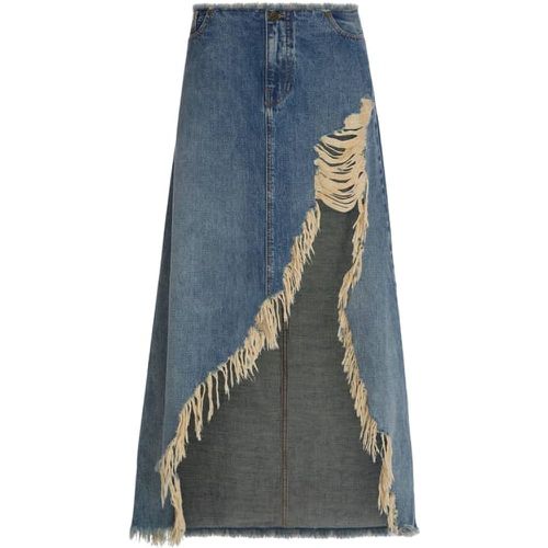 Gonna Lunga Jeans Orlo Con Taglio A Vivo - Guess - Modalova