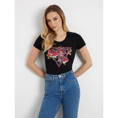 T-Shirt Stretch Logo Fiori - Guess - Modalova