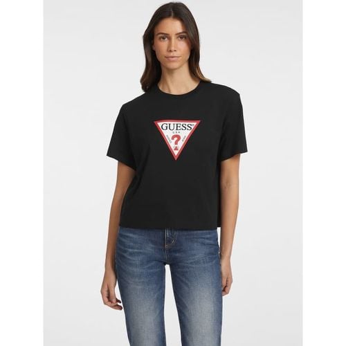 T-Shirt Boxy Con Logo Iconico - Guess - Modalova