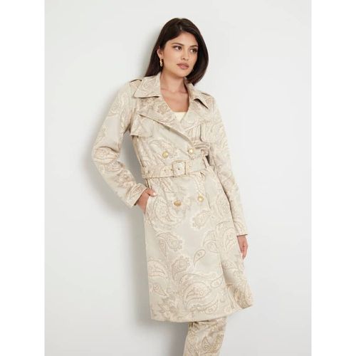 Trench Simil Scamosciato Stampa Paisley - Guess - Modalova