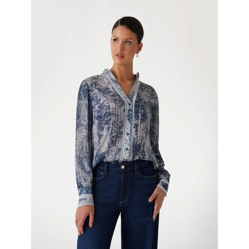 Camicia Con Scollo A V In Chiffon - Guess - Modalova