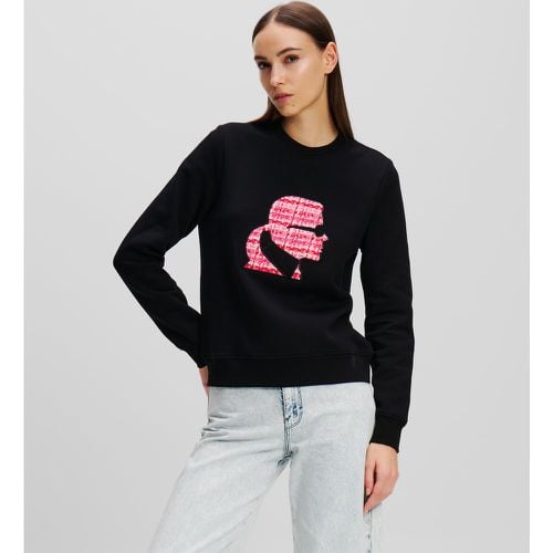 Bouclé Karl Profile Sweatshirt, Woman, , Size: L - Karl Lagerfeld - Modalova