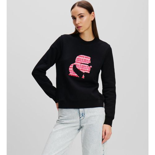 Bouclé Karl Profile Sweatshirt, Woman, , Size: XS - Karl Lagerfeld - Modalova