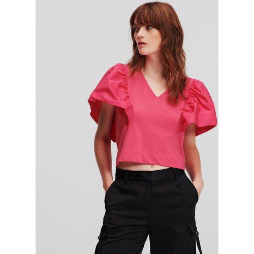 Volume-sleeve T-shirt, Woman, , Size: XS - Karl Lagerfeld - Modalova
