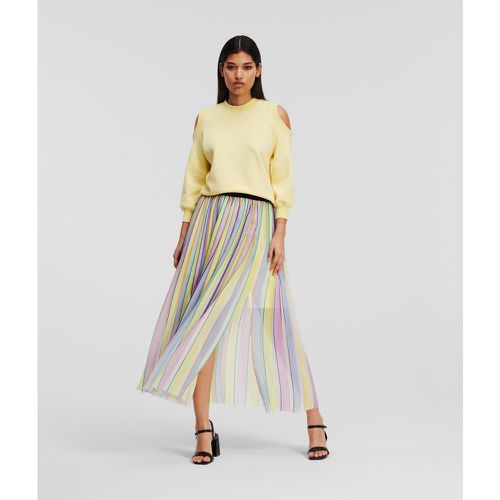 Pleated Striped Maxi Skirt, Woman, , Size: 42 - Karl Lagerfeld - Modalova