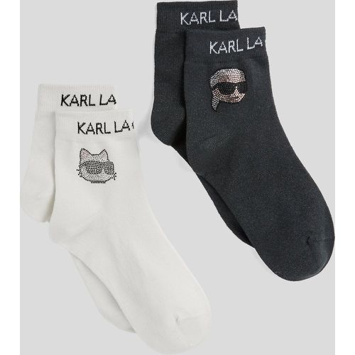 Ikon Rhinestone-embellished Socks – 2 Pack, Woman, /, Size: 35-38 - Karl Lagerfeld - Modalova