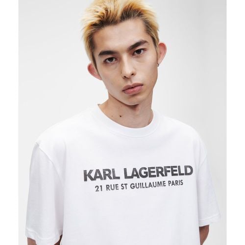 Faux-leather Karl Logo T-shirt, Man, , Size: L - Karl Lagerfeld - Modalova