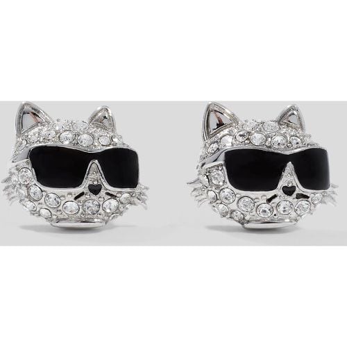 Ikon Pavé Choupette Charm Earrings, Woman, , Size: One size - Karl Lagerfeld - Modalova