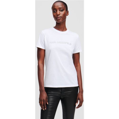 Glitter Karl Logo T-shirt, Woman, , Size: XXL - Karl Lagerfeld - Modalova